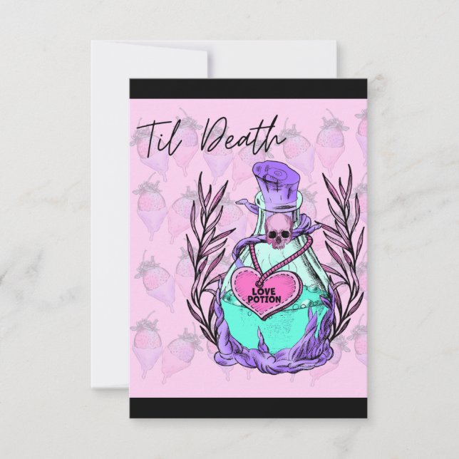 Til Death Do US Part Love Potion Valentines Day Thank You Card (Front)