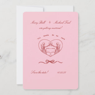 TIL DEATH DO US PART MINIMALIST SAVE THE DATE INVITATION