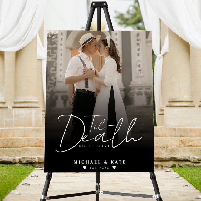 Til Death Do Us Part Ombre Black Photo Wedding Foam Board (Til Death Do Us Part Ombre Black Photo Wedding Foam Board)