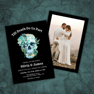 Til Death Do Us Part Photo Halloween Wedding Invitation