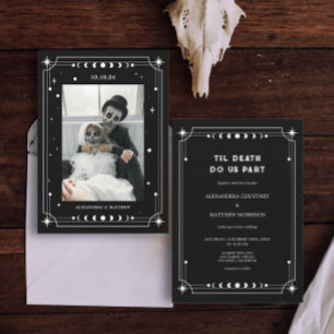 Til Death Do Us Part Photo Halloween Wedding Invitation