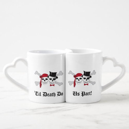 til death do us part pirate love coffee mug set