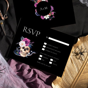 'Til Death Do Us Part Purple & Black RSVP Invitation