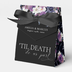 'Til Death Do Us Part Purple & Black Wedding Favor Boxes