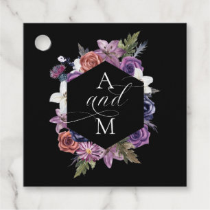 'Til Death Do Us Part Purple & Black Wedding Favor Tags