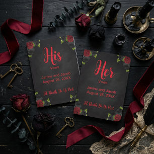 Til Death Do Us Part Red and Black Wedding Vow Foil Vow Books
