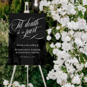 Til Death Do Us Part Skeleton Goth Welcome Foam Board