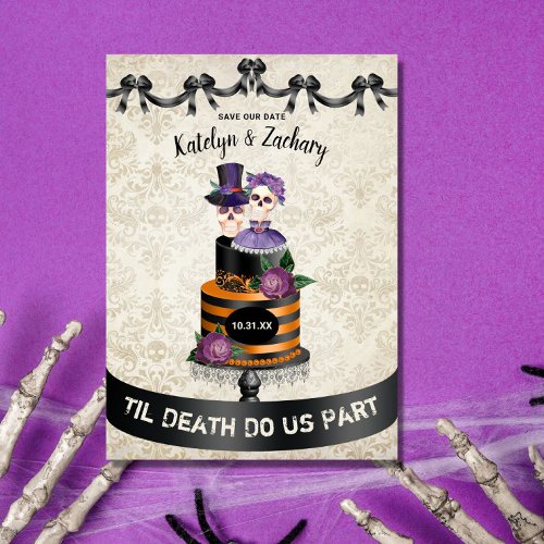 Til Death Do Us Part Skeleton Halloween Wedding Save The Date