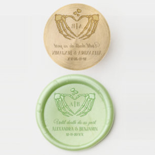Til Death Do Us Part Skeleton Hands Heart Sign #2D Wax Seal Stamp
