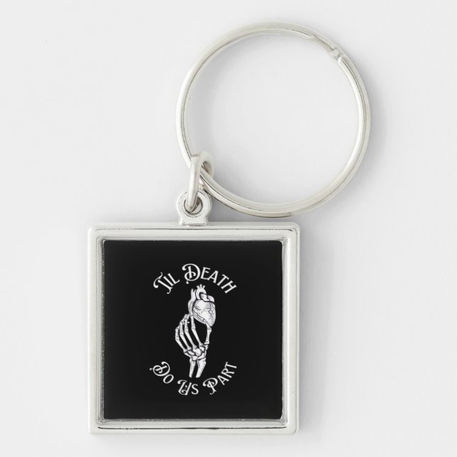 Til Death Do Us Part Skeleton Heart Artistic Keychain (Front)