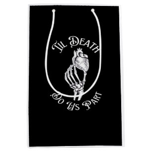 Til Death Do Us Part Skeleton Heart Artistic Medium Gift Bag