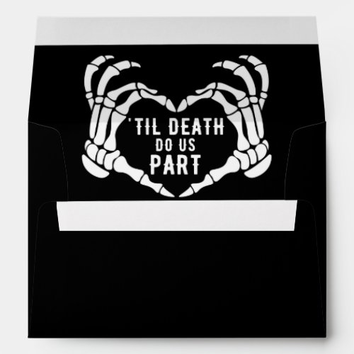 Til Death Do Us Part Skeleton Heart Wedding Envelope