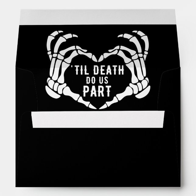 Til Death Do Us Part Skeleton Heart Wedding Envelope (Back (Bottom))