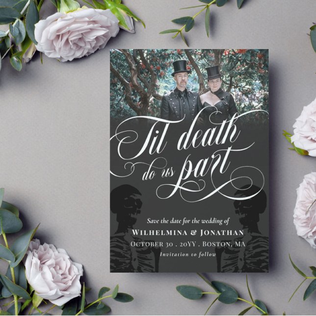 Til Death Do Us Part Skeleton Photo Save the Date (Creator Uploaded)