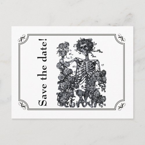 Til Death Do Us Part Skeleton Save the Date Announcement Postcard