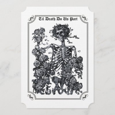 Til Death Do Us Part Skeleton Wedding Invitation