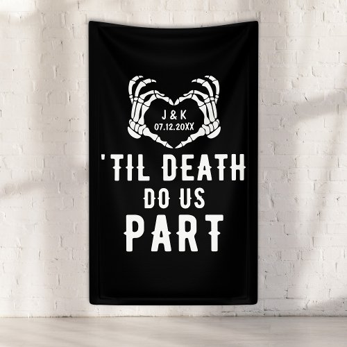 Til Death Do Us Part Skeleton Wedding Vertical Banner