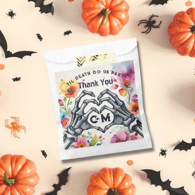 Til Death Do Us Part Skeletons Gothic Wedding Favor Bag (Creator Uploaded)