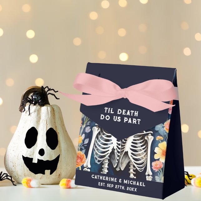 Til Death Do Us Part Skeletons Gothic Wedding Favor Boxes (Creator Uploaded)