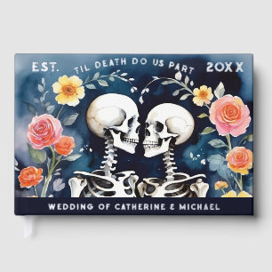 Til Death Do Us Part Skeletons Gothic Wedding Foil Guest Book