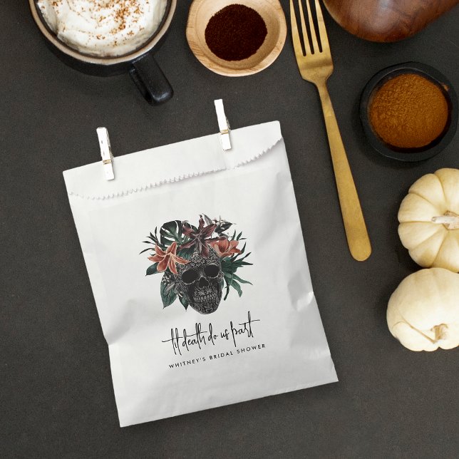 Til Death Do Us Part Skull Halloween Bridal Shower Favor Bag (Creator Uploaded)