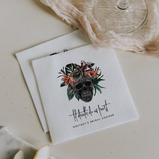 Til Death Do Us Part Skull Halloween Bridal Shower Napkins (Creator Uploaded)