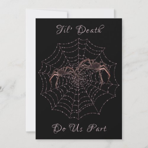Til Death Do Us Part Spiders Halloween Gothic Invitation