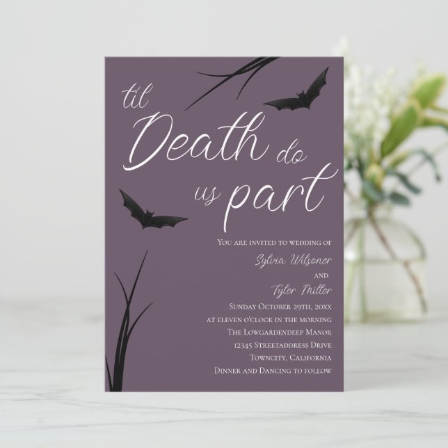 Til Death Do Us Part Wedding Invitation (Standing Front)