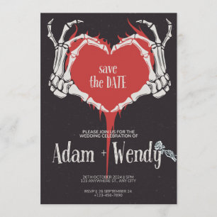 Til Death Do Us Part Wedding Invite Red and Blac