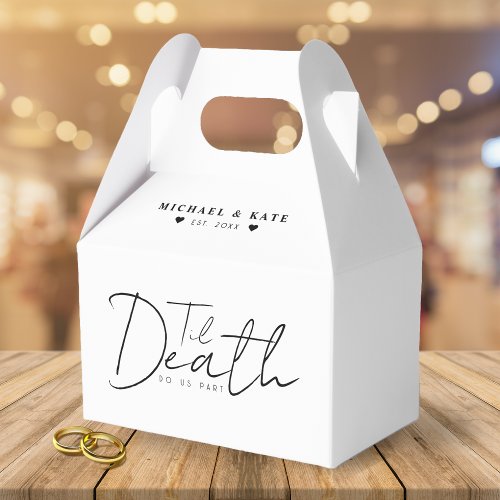 Til Death Do Us Part White Wedding Favor Boxes