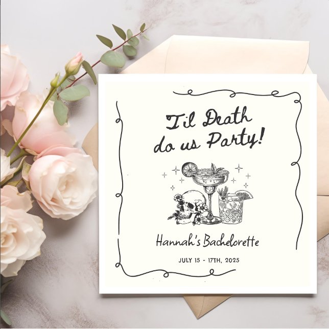 Til Death Do Us Party Bachelorette Cocktail Party Napkins (Creator Uploaded)
