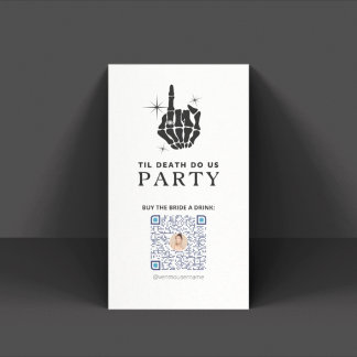 'Til Death Do Us Party Bachelorette QR Code Card