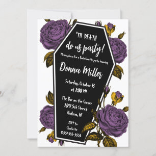 Til Death Do Us Party, Floral Bachelorette Party Invitation