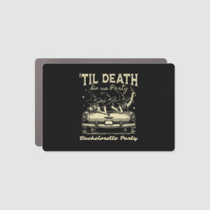 Til Death Do Us Party Halloween D Yellow Car Magnet