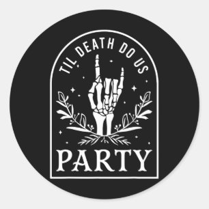 Til Death Do Us Party Retro Halloween Bachelorette Classic Round Sticker