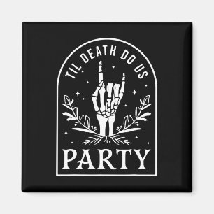 Til Death Do Us Party Retro Halloween Bachelorette Magnet