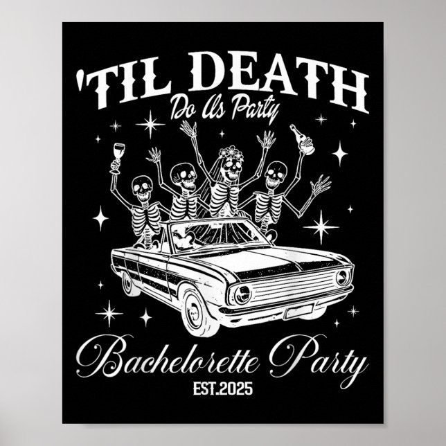 Til Death Do Us Party Retro Halloween Bachelorette Poster (Front)