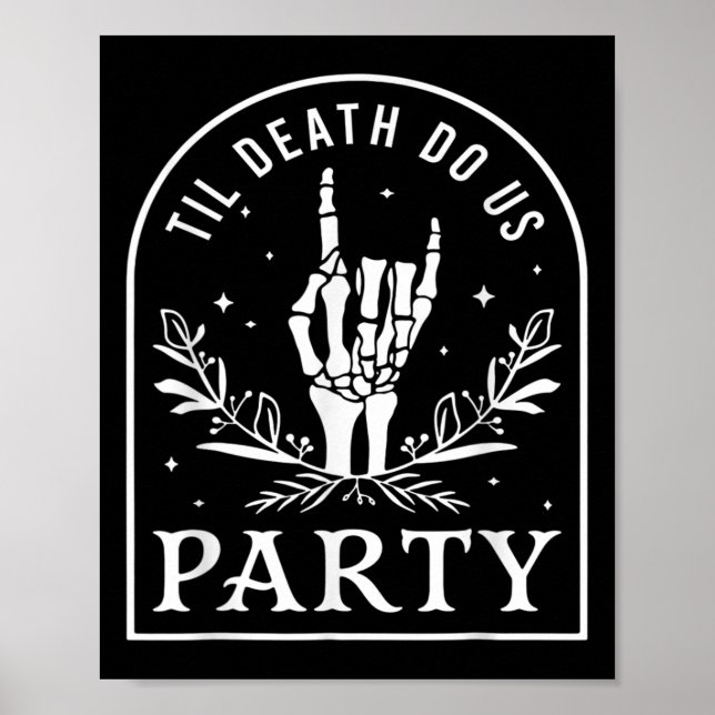 Til Death Do Us Party Retro Halloween Bychelorette Poster (Front)