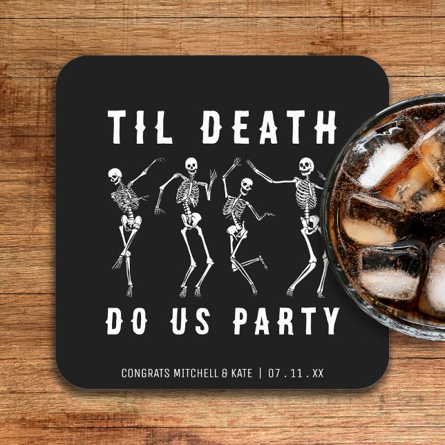 Til Death Do Us Party Skeleton Bachelorette Party Square Paper Coaster (Til Death Do Us Party Skeleton Bachelorette Party Square Paper Coaster
)