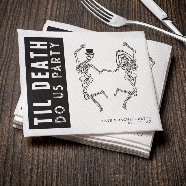Til Death Do Us Party Skeleton Couple Bachelorette Napkins (Til Death Do Us Party Skeleton Couple Bachelorette Napkins
)