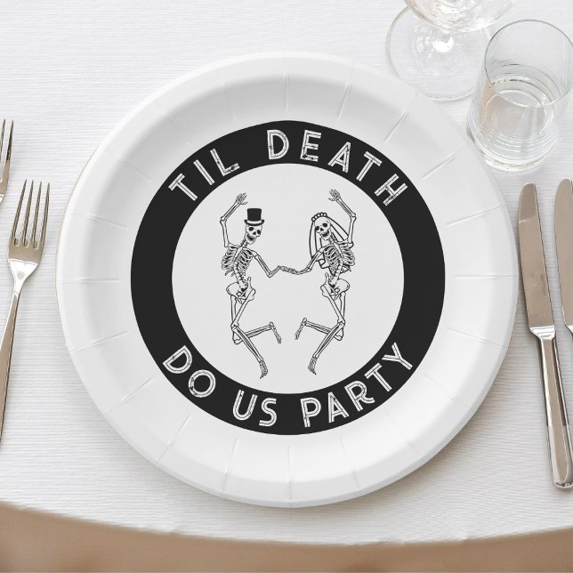 Til Death Do Us Party Skeleton Couple Bachelorette Paper Plates (Til Death Do Us Party Skeleton Couple Bachelorette Paper Plates
)
