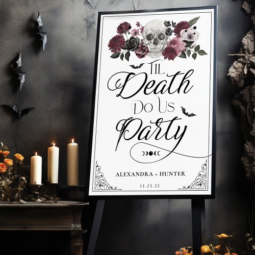 Til Death Do Us Party Watercolor Skull Wedding  Foam Board