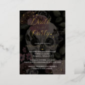 Til Death Do We Party Gothic Skull Halloween Foil Invitation (Standing Front)