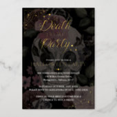 Til Death Do We Party Gothic Skull Halloween Foil Invitation (Front)