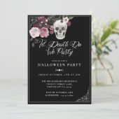Til Death Do We Party Gothic Skull Halloween Invitation (Standing Front)