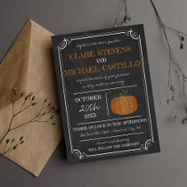 Til Death Fall Pumpkin Orange Black Wedding Invitation