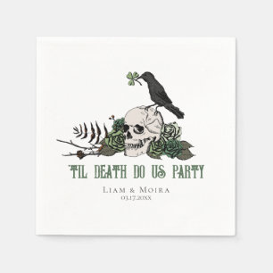 Til Death Goth Irish Skull Bridal Shower Party Napkins