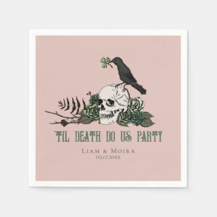 Til Death Goth Irish Skull Bridal Shower Party Napkins