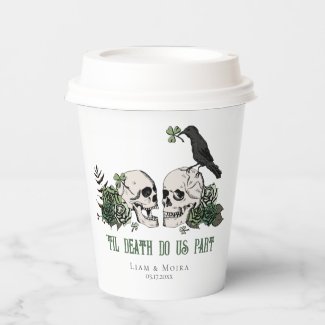 Til Death Gothic Floral Skull Irish Wedding