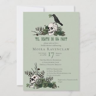 Til Death Gothic Irish Floral Skull Bridal Shower